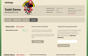 Toshl Finance Devices